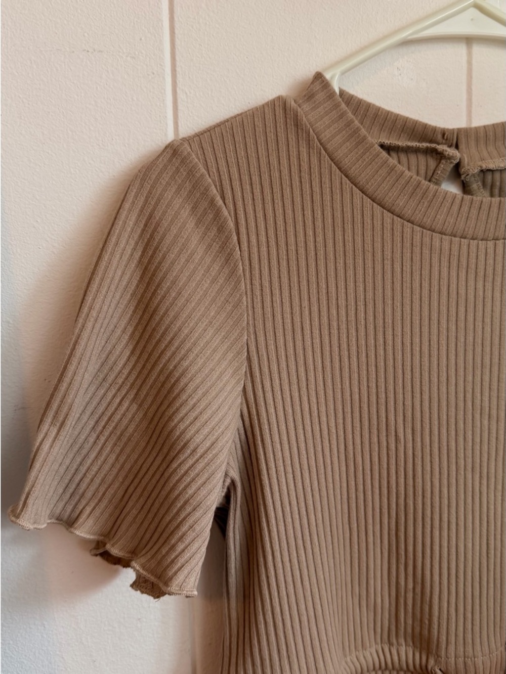 Princess Polly Ribbed Romper Jumpsuit in Warm Taupe - Picture 4 of 10